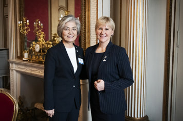 Utrikesminister Margot Wallström och utrikesminister Kang Kyung-wha under statsbesöket från Sydkorea 14–15 juni 2019.