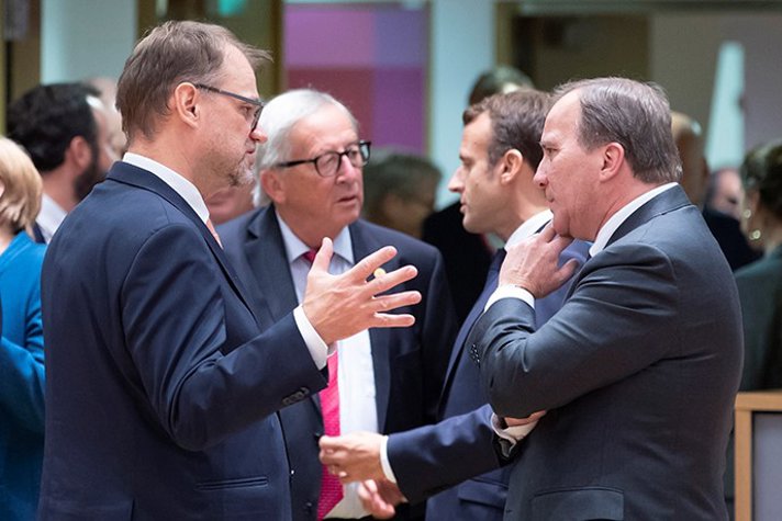 Statsminister Stefan Löfven med flera EU-ledare