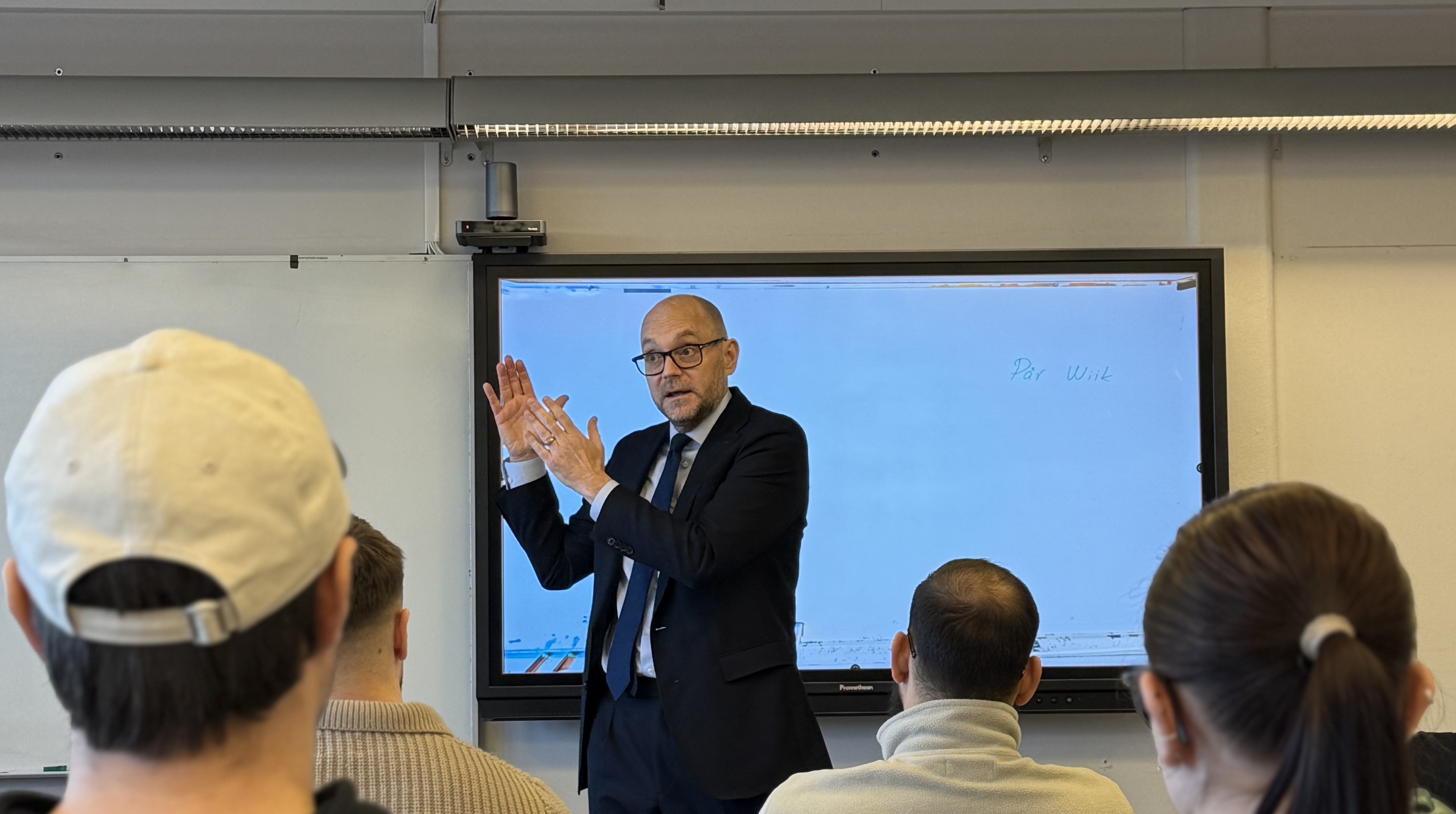 Johan Britz på besök på Campus Varberg