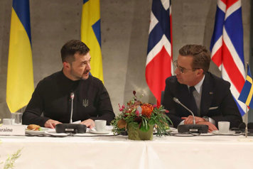 Ukrainas president Volodymyr Zelenskyj och statsminister Ulf Kristersson.