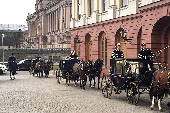 Kortege med häst och vagn