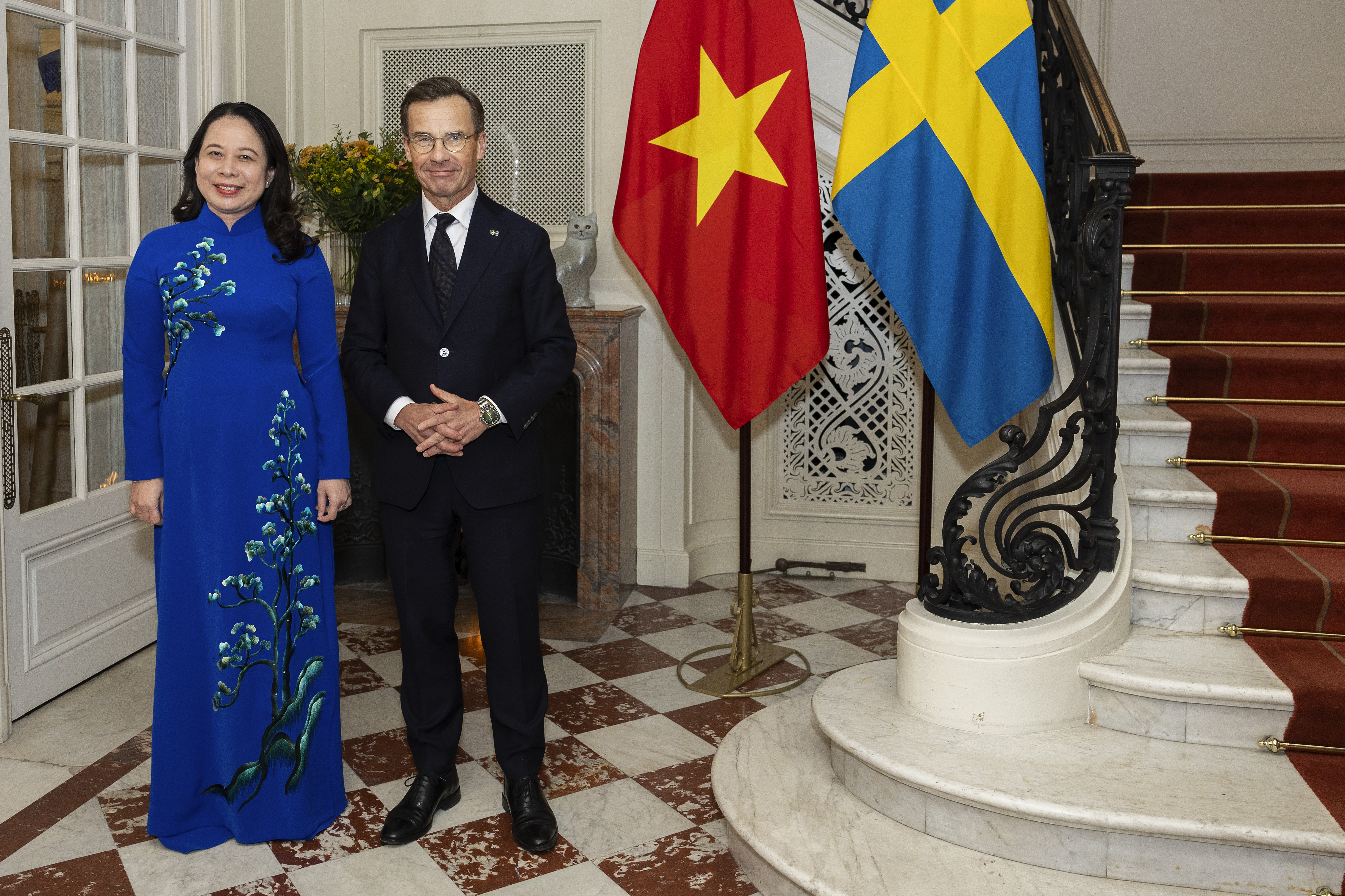 Statsminister Ulf Kristersson tog emot Vietnams vicepresident Vo Thi Anh Xuan i Sagerska.