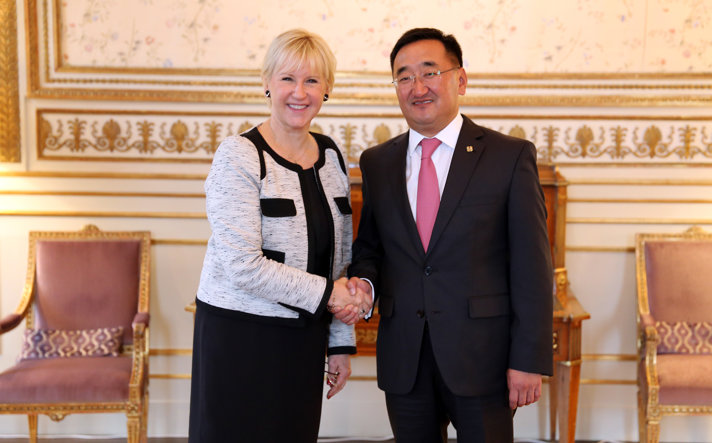 Margot Wallström möter Mongoliets utrikesminister Lundeg Purevsuren