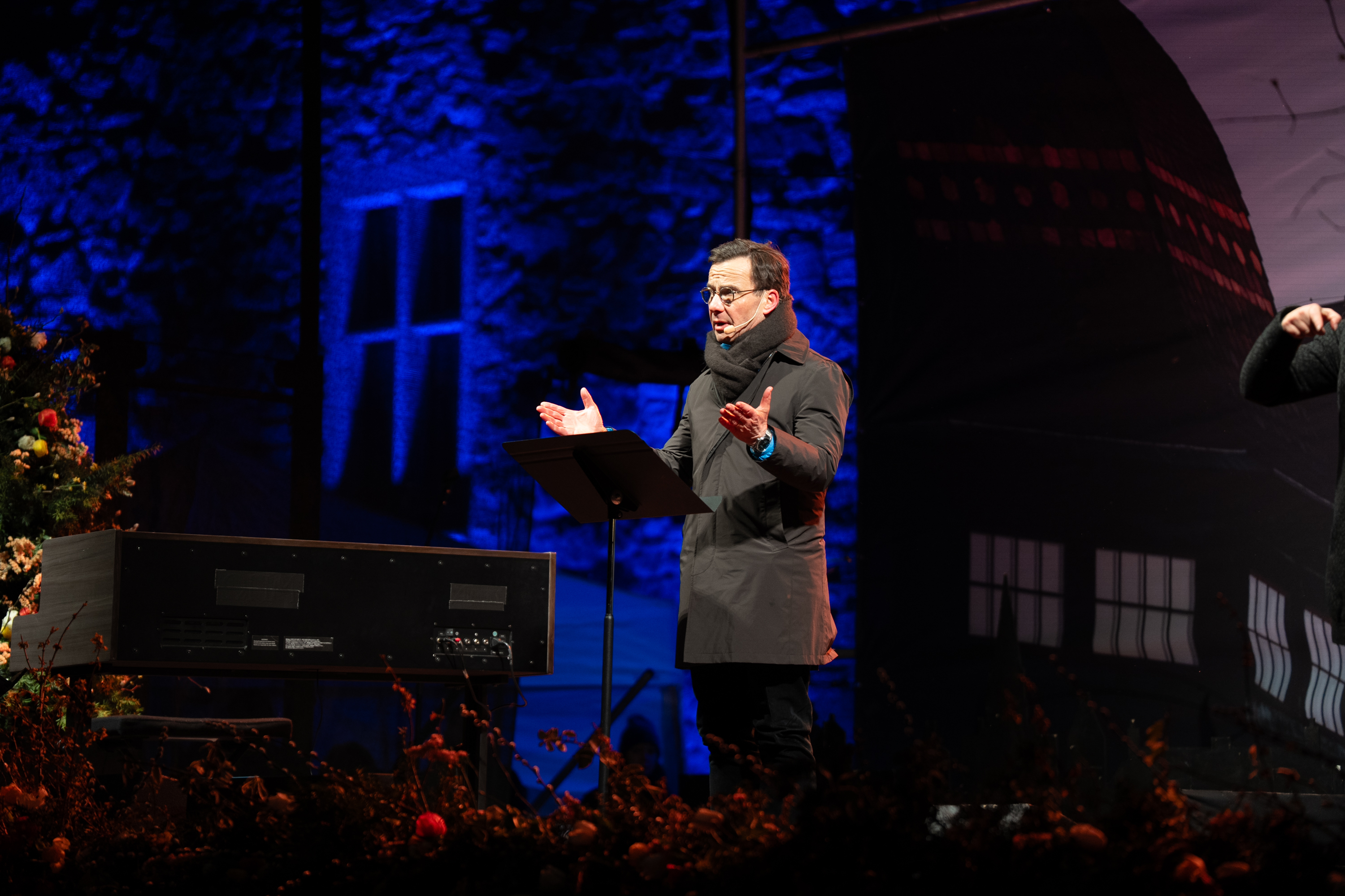 Statsminister Ulf Kristersson vid minnesceremonin vid Örebro slott den 4 februari 2026.