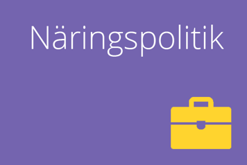 Bilden är en illustration med lila bakgrund med texten näringspolitik.
