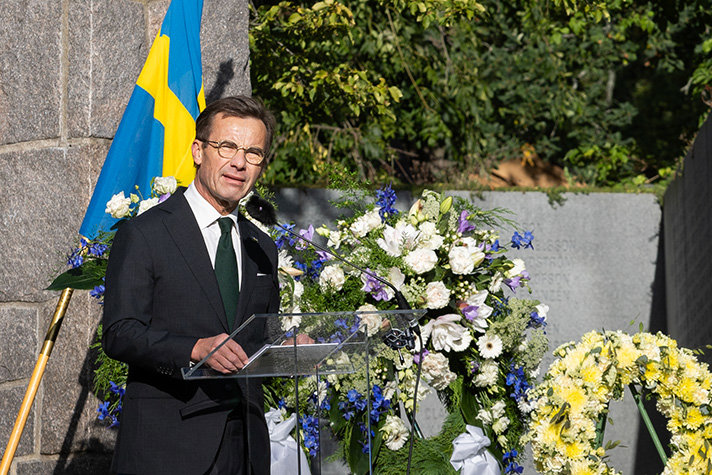 Ulf Kristersson vid talarstol