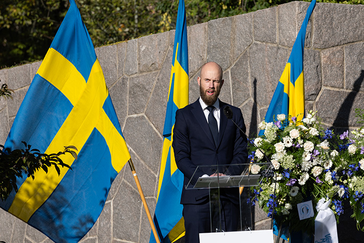 Carl-Oskar Bohlin vid talarstolen