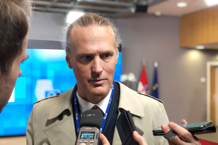 Max Elger, statssekreterare i samband med ett tidigare möte i Bryssel