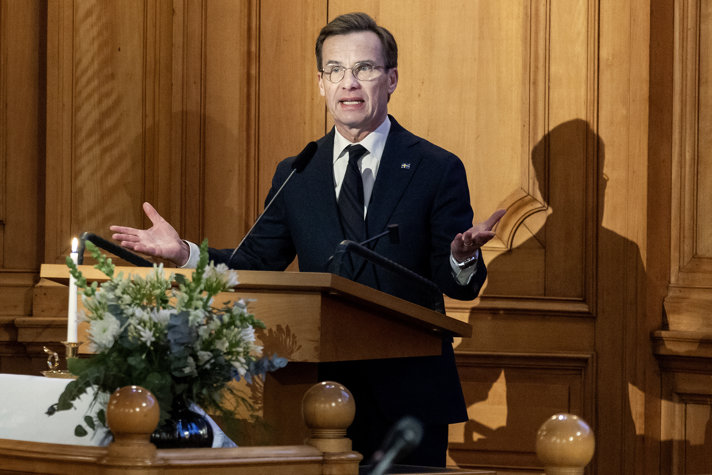 Statsminister Ulf Kristersson i riksdagen