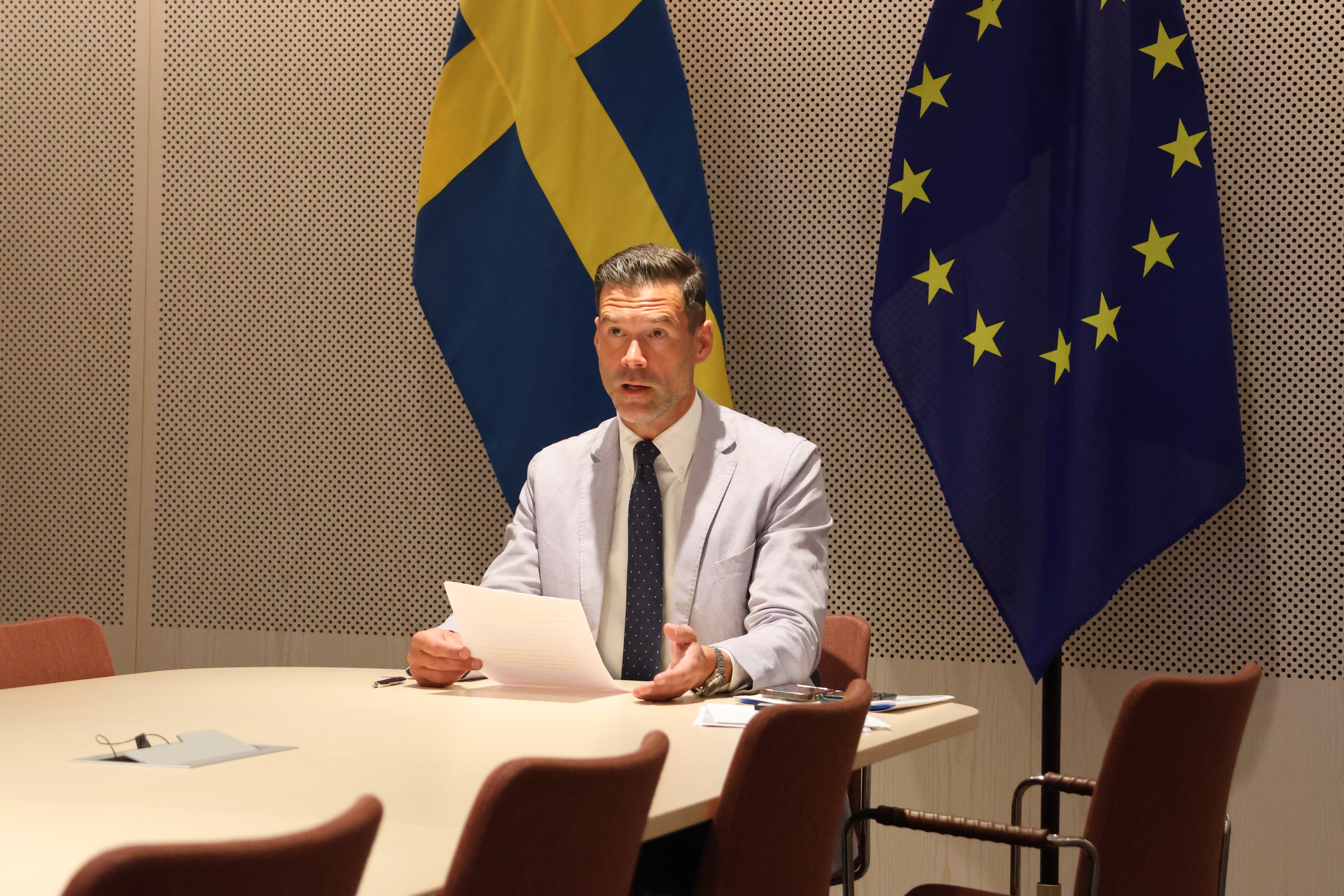 Migrationsmister Johan Forssell deltar i EU:s möte för inrikes- och migrationsministrar om situationen i Ceuta