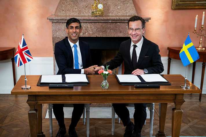 Statsminister Ulf Kristersson och Storbritanniens premiärminister Rishi Sunak undertecknade ett strategiskt partnerskap mellan Storbritannien och Sverige.