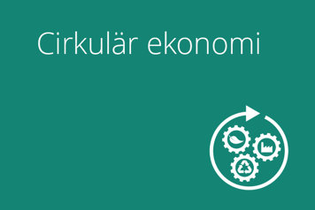 Illustrationen föreställer cirkulär ekonomi på grön bakgrund.