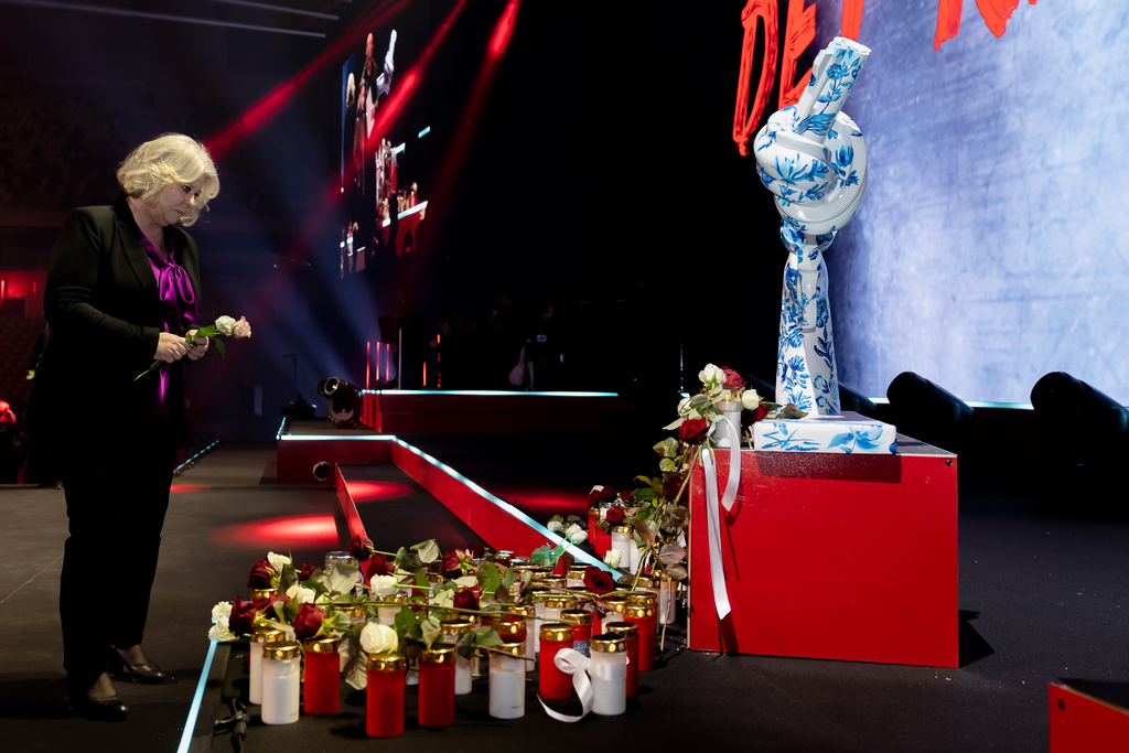 Socialtjänstminister Camilla Waltersson Grönvall under galan "Det Räcker!"