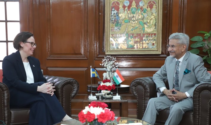 Sveriges utrikesminister i möte med Indiens utrikesminister