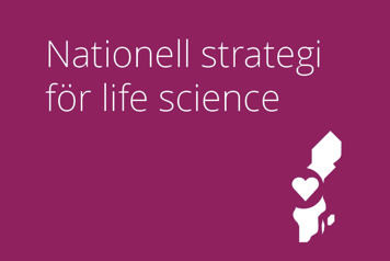 Illustrationen föreställer Sverige ovanpå en blå bakgrund.