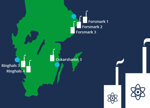 Det finns sex kärnreaktorer i drift i Sverige. Reaktorerna är fördelade med 3 st i Forsmark, 1 st i Oskarshamn och 2 st i Ringhals. 