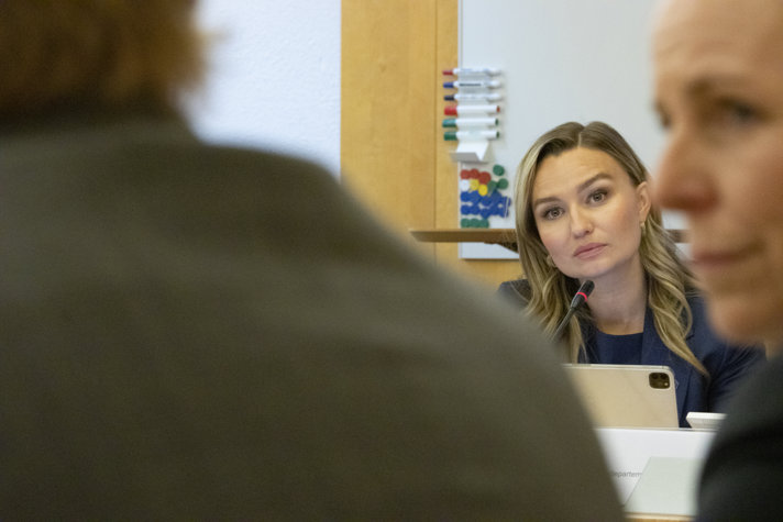 Energi- och näringsminister Ebba Busch under life science-mötet i juni.