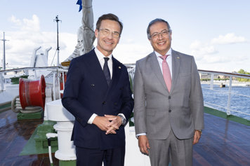 Statsminister Ulf Kristersson och Colombias president Gustavo Petro.