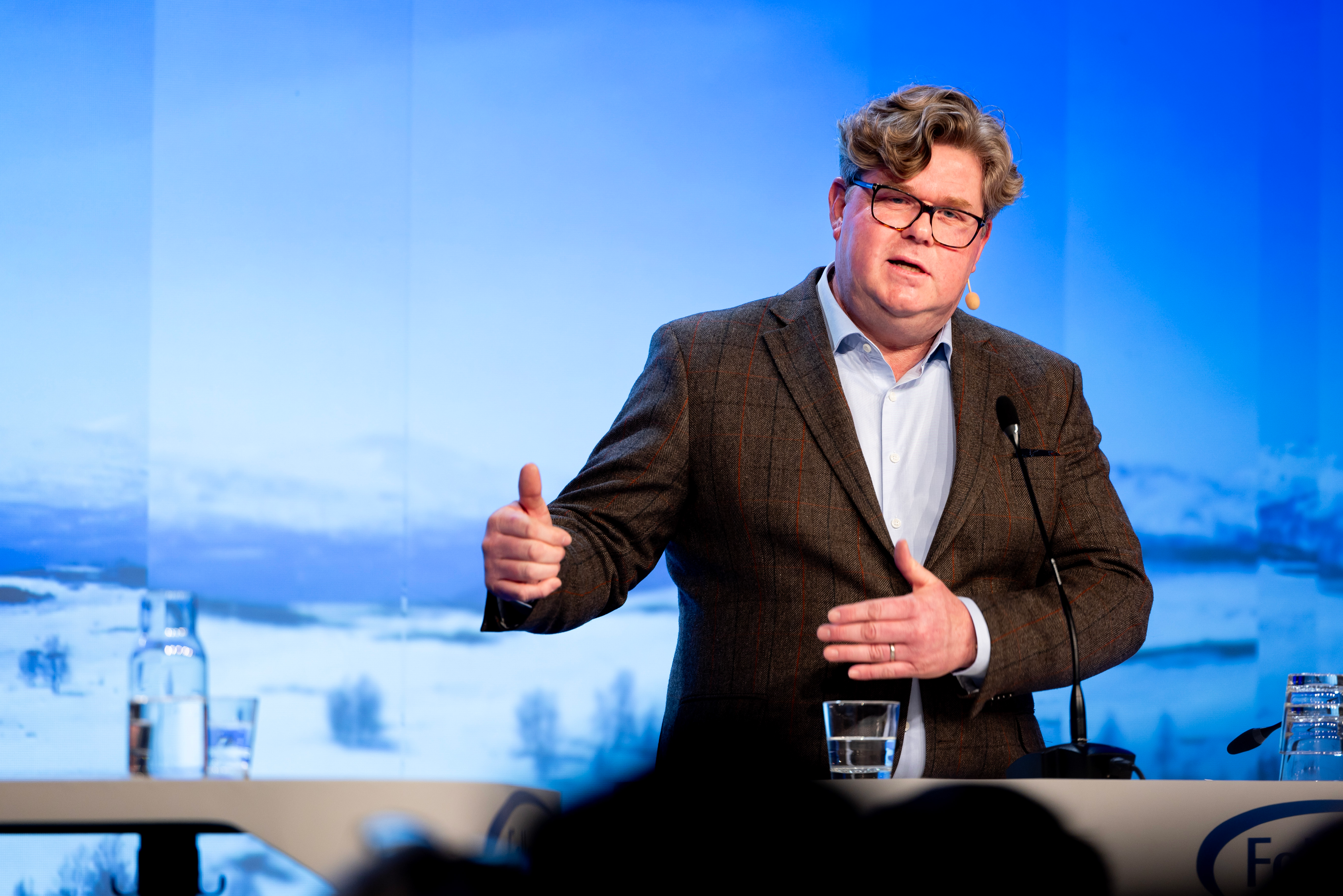 Justitieminister Gunnar Strömmer talade om det ökade säkerhetshotet mot Sverige. 