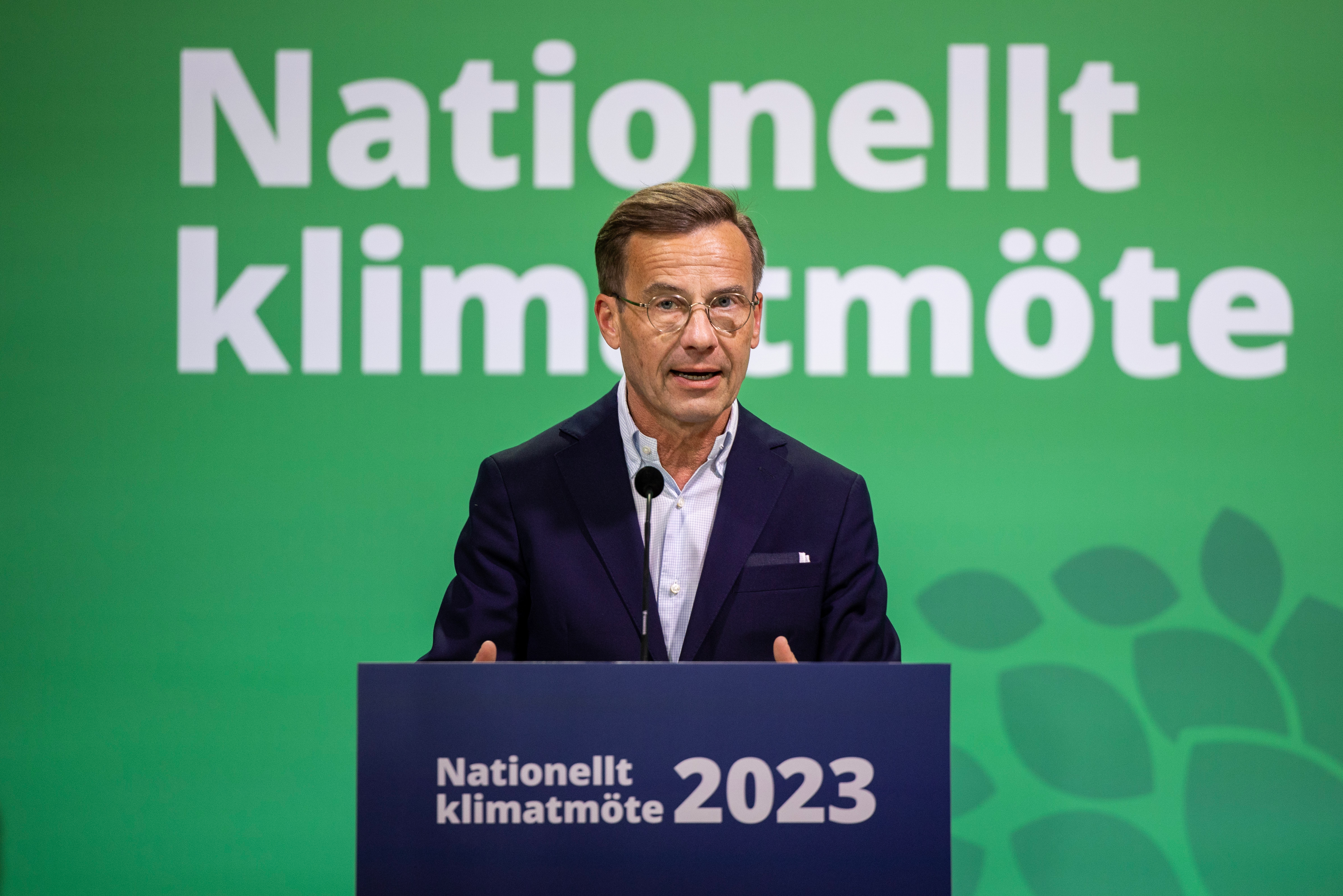 Statsministern talade under mötet: "Vägen till noll 2045 är lång och tuff. Den goda nyheten är att en tredjedel av sträckan redan är avklarad. Den jobbigare är att två tredjedelar ligger framför oss."