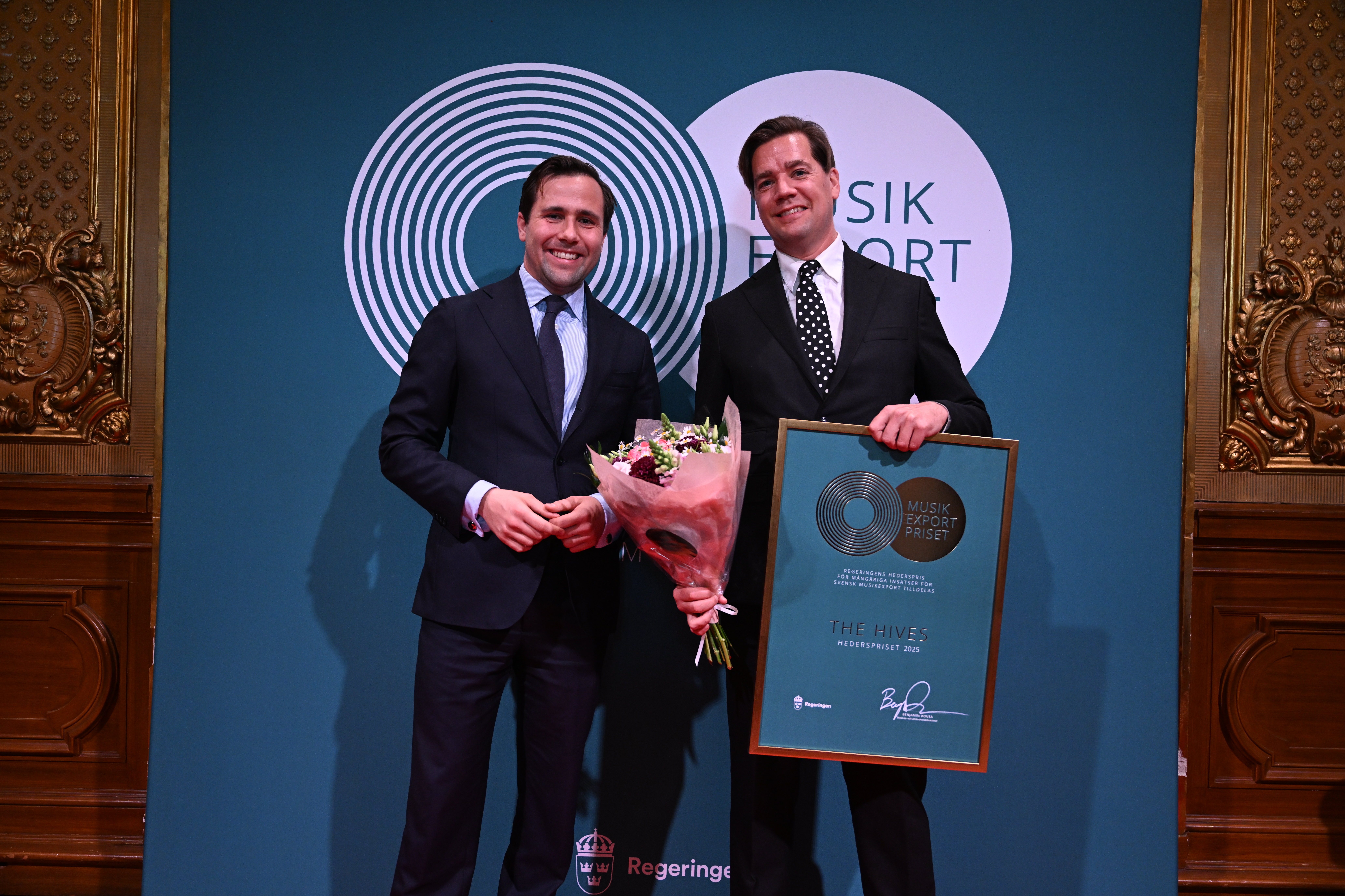 Pelle Almqvist och Benjamin Dousa på Musikexportpriset.