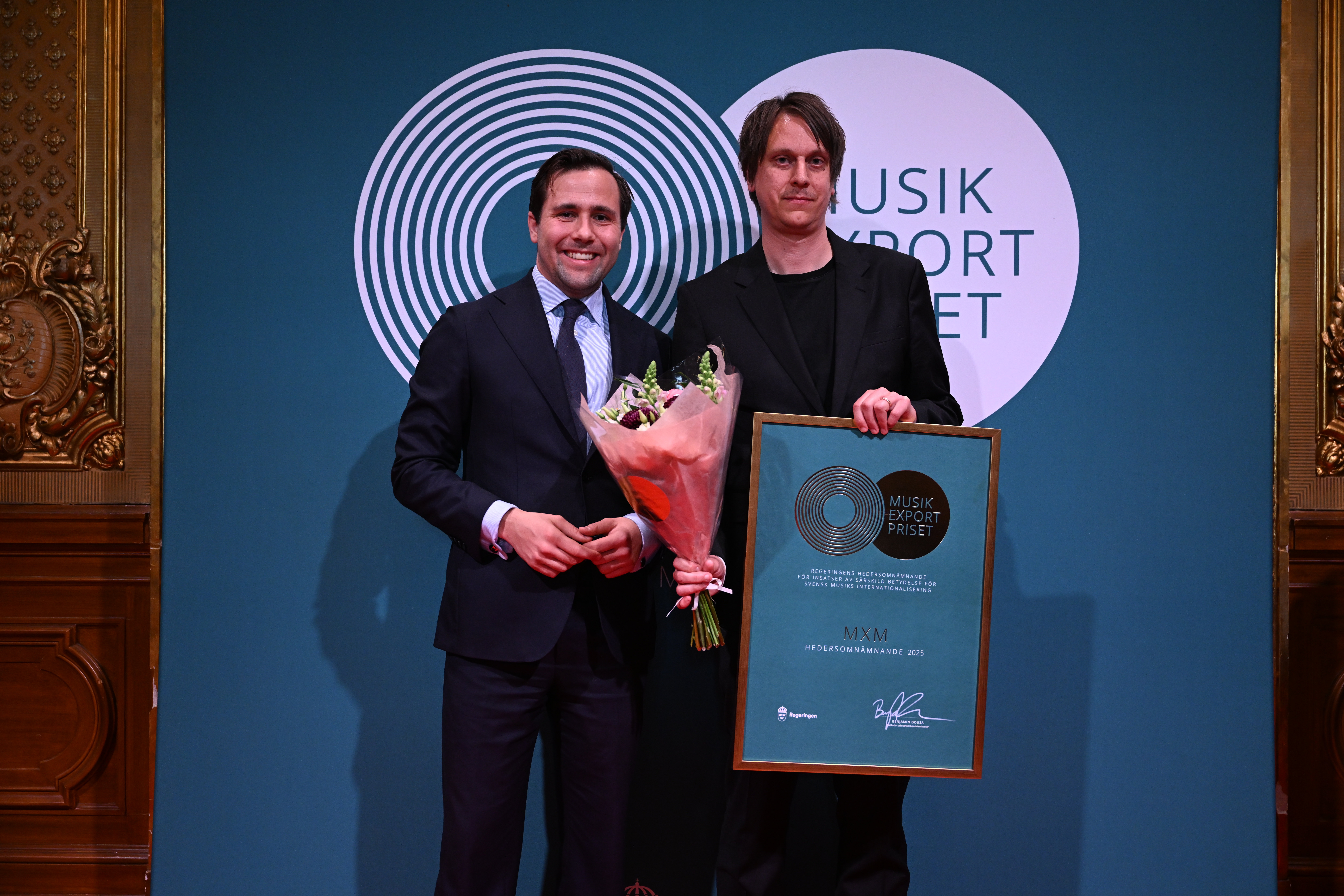 Johan Malmberg och Benjamin Dousa på Musikexportpriset.