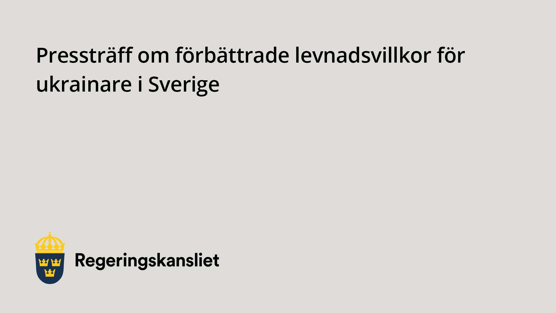 Pressträff Om Förbättrade Levnadsvillkor För Ukrainare I Sverige ...